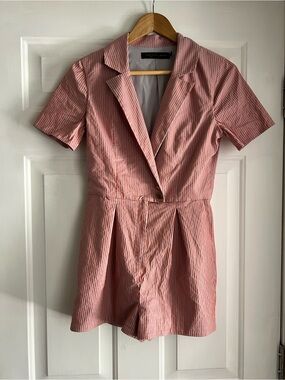 House of Harlowe 1960 x REVOLVE | (sz xs) Retro Pinstripe Pinup Romper